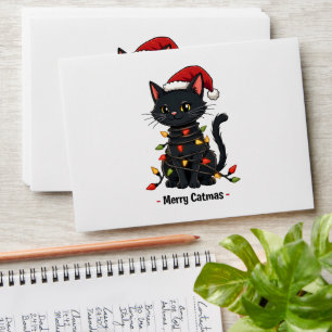 Merry Catmas Funny Christmas Feline Cat Lover Envelope