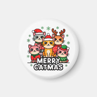 Merry Catmas Funny Christmas Magnet