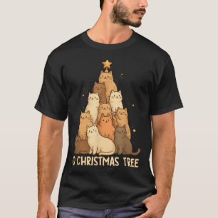 Merry Catmas Funny Christmas Tree Cats T-Shirt