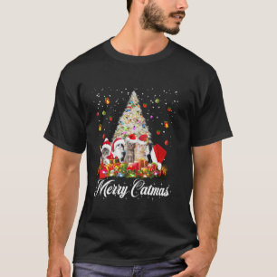 Merry Catmas Funny Christmas Tree Cats Xmas Meow C T-Shirt