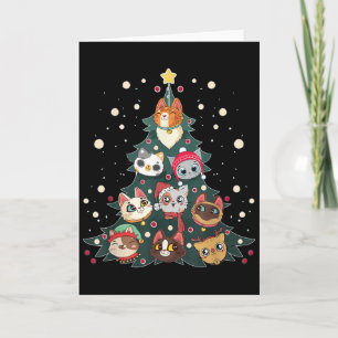 Merry Catmas Funny Christmas Tree, Cats Xmas Meow Card