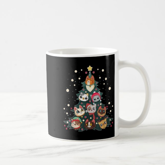 Merry Catmas Funny Christmas Tree, Cats Xmas Meow  Coffee Mug (Right)