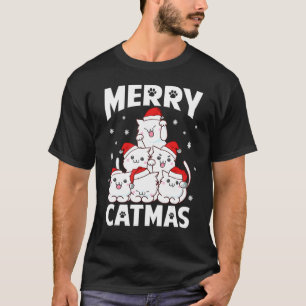 Merry Catmas Funny Pun Christmas Cat Lover Matchin T-Shirt