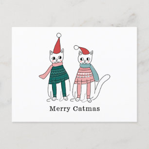 Merry Catmas Holiday Postcard