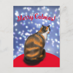 Merry Catmas, marmalade cat Postcard