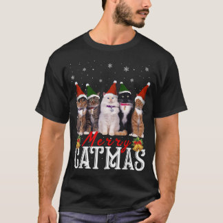 Merry Catmas Matching Family Cat Lover Xmas T-Shirt