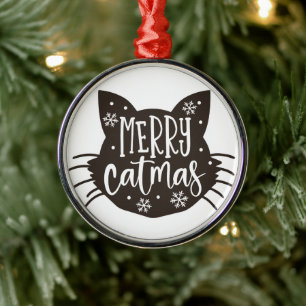 Merry Catmas Metal Tree Decoration
