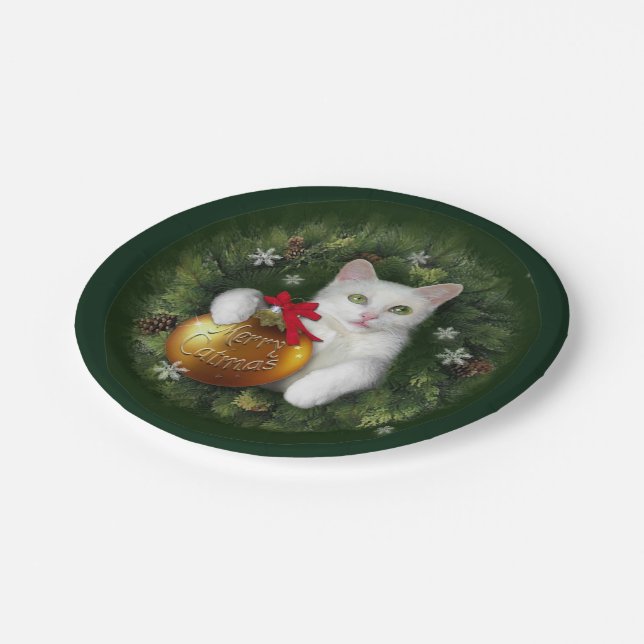 Merry Catmas Paper Plate (Angled)