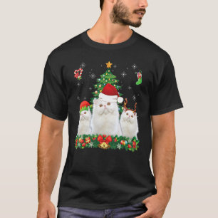 Merry Catmas Persian Santa Elf Reindeer Cat Christ T-Shirt