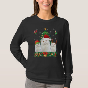 Merry Catmas Persian Santa Elf Reindeer Cat Christ T-Shirt
