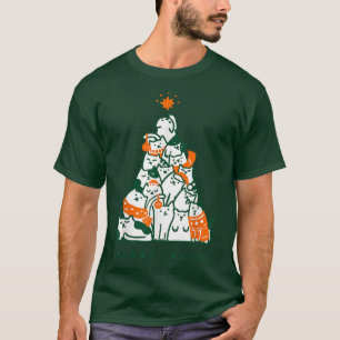 Merry Catmas Tree Christmas Funny Cat Lover mas  T-Shirt