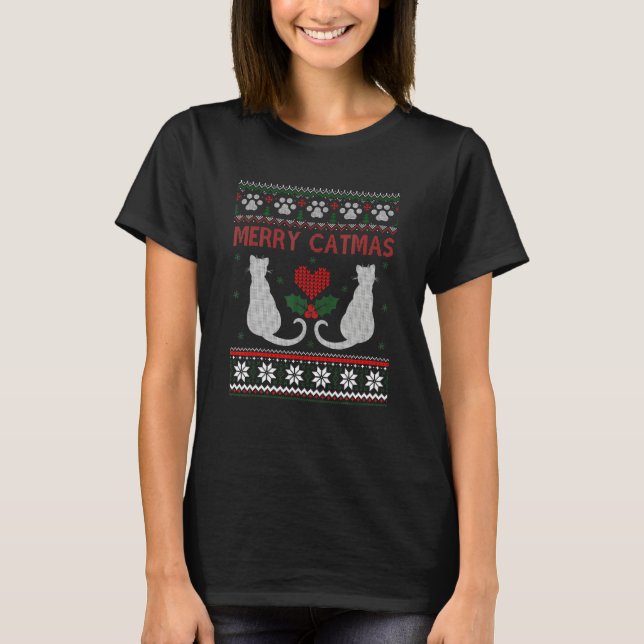 Merry Catmas Ugly Christmas Sweater (Front)