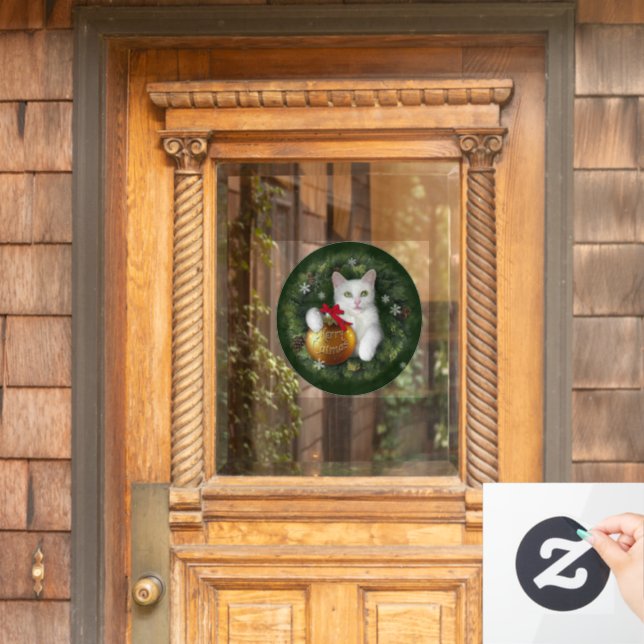 Merry Catmas Window Cling (Home Door)