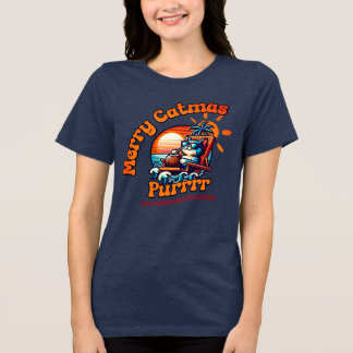 Merry Catmas Women's T-shirt Tri-Blend Shirt