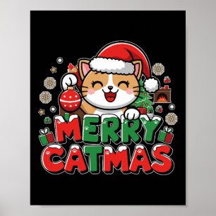 Merry Catmas Xmas Decoration Santa Cat Funny Chris
