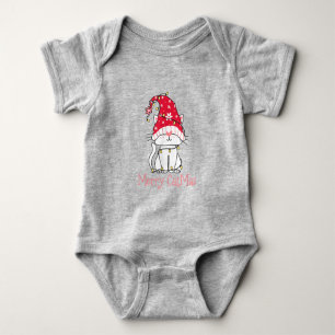 Merry Catmas Xmas Gift Funny Cute Gnomes Cat Baby Bodysuit