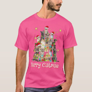 Merry Catmas Xmas Men Women Cat Christmas T-Shirt