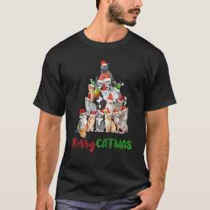 Merry Catmas Xmas Men Women Kids Funny Cat Christm T-Shirt