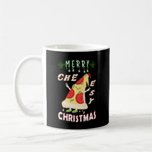 Merry Cheesy Christmas Xmas Santa Pizza Christmas Coffee Mug