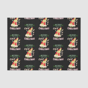 Merry Cheesy Christmas Xmas Santa Pizza Christmas Tissue Paper