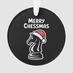 Merry Chessmas Christmas Chess Xmas Santa Hat Ornament