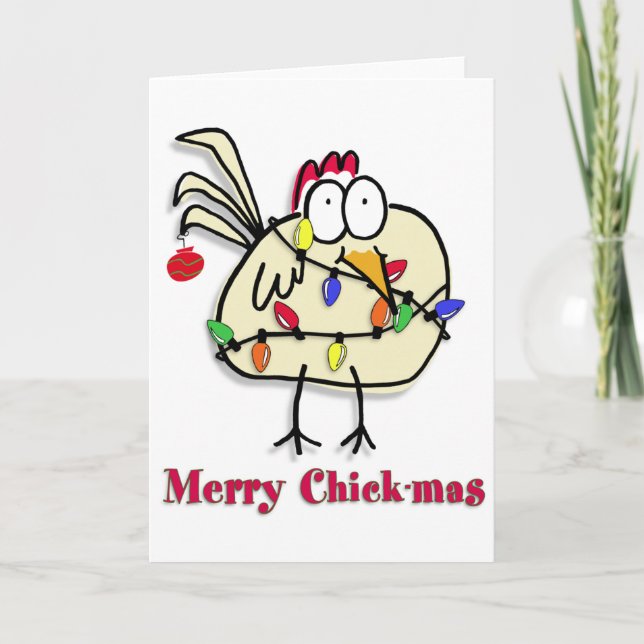 Merry Chick.mas Fun Holiday Card (Front)
