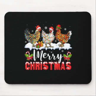 Merry Chickenmas Chicken Christmas Tree Funny Xmas Mouse Mat