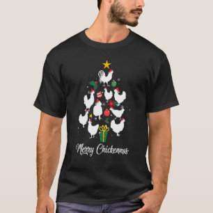 Merry Chickenmas Chicken Christmas Tree  Xmas Paja T-Shirt