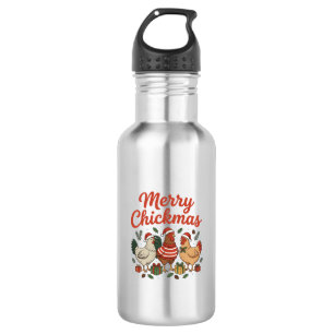 Merry Chickmas Chicken Christmas 532 Ml Water Bottle