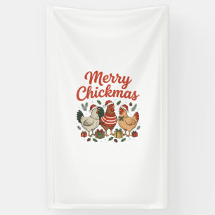 Merry Chickmas Chicken Christmas Banner