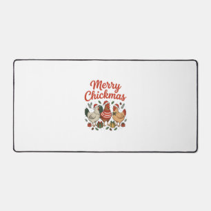 Merry Chickmas Chicken Christmas Desk Mat