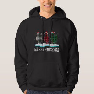 Merry Chickmas Chicken Christmas Ornament Lights S Hoodie