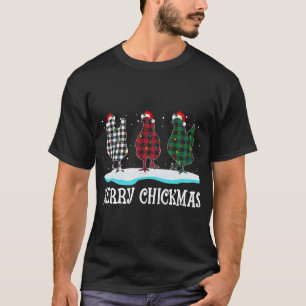 Merry Chickmas Chicken Christmas Ornament Lights S T-Shirt