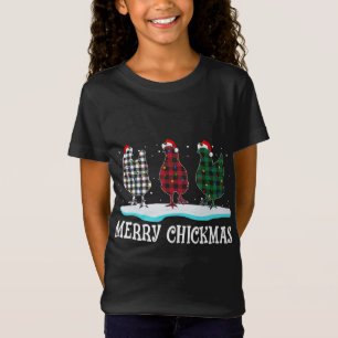 Merry Chickmas Chicken Christmas Ornament Lights S T-Shirt