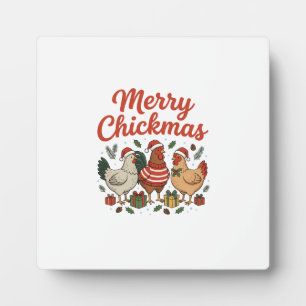 Merry Chickmas Chicken Christmas Plaque