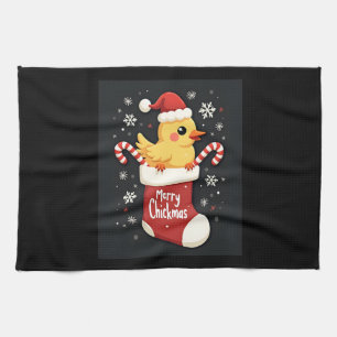 Merry Chickmas Chicken Tea Towel