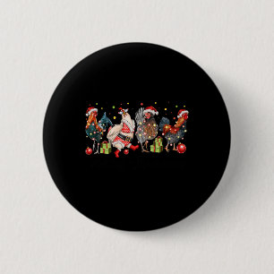 Merry Chickmas Chickens Funny Christmas Chicken Mo 6 Cm Round Badge