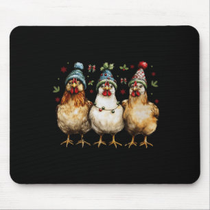 Merry Chickmas Chickens Funny Christmas Chicken Mo Mouse Mat