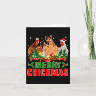 Merry Chickmas Chickens Santa Hat Farmers Christma Card