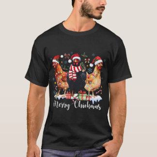 Merry Chickmas Christmas Chicken Coquette Chicken  T-Shirt