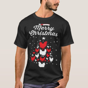 Merry Chickmas Christmas Chicken Tree  Poultry T-Shirt