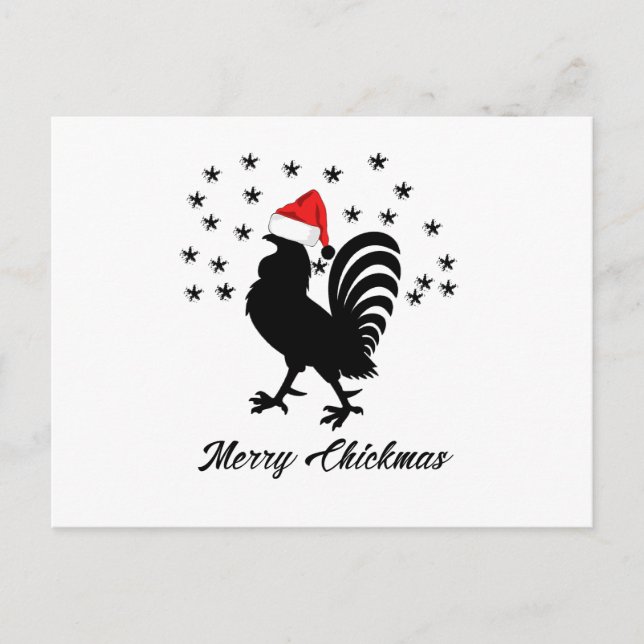 Merry Chickmas Funny Christmas Chicken Holiday Postcard (Front)