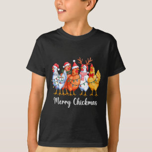 Merry Chickmas Funny Christmas Chicken Lover Santa T-Shirt
