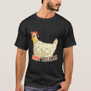Merry Chickmas Funny Christmas Santa Chicken Pun T-Shirt