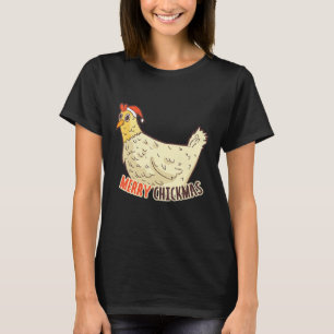 Merry Chickmas Funny Christmas Santa Chicken Pun T-Shirt