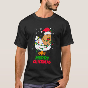 Merry Chickmas Funny Santa Hat Xmas Christmas Chic T-Shirt