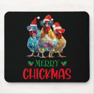 Merry Chickmas Ornament Lights Chicken Farmer Chri Mouse Mat