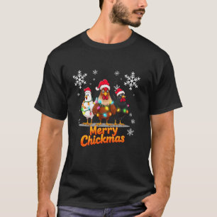 Merry Chickmas Santa Hat Girl Chicken Lovers Chris T-Shirt