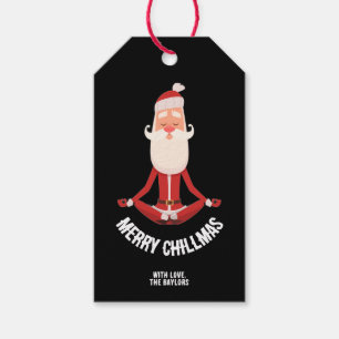 Merry Chillmas Meditating Zen Santa Holiday Gift Tags