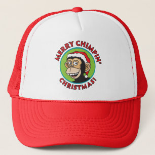 Merry Chimpin' Christmas Trucker Hat